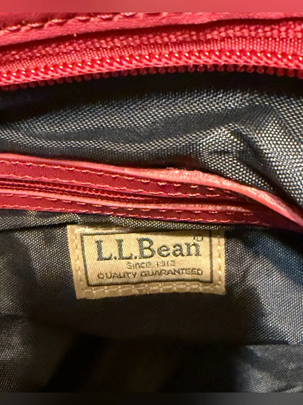 L.L. Bean Buckle Crossbody Messenger Bag Canvas with Leather Trim